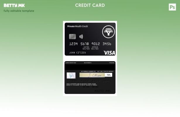 Модерен стил Шаблон за виза за кредитна картичка за приватна богатство на Намиби